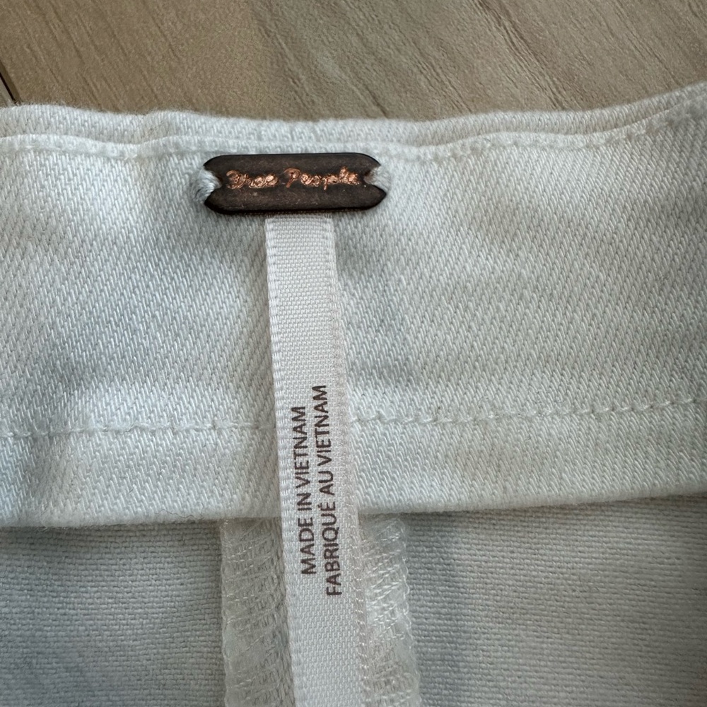 Free People White Denim Corset Top - Picture 2 of 7